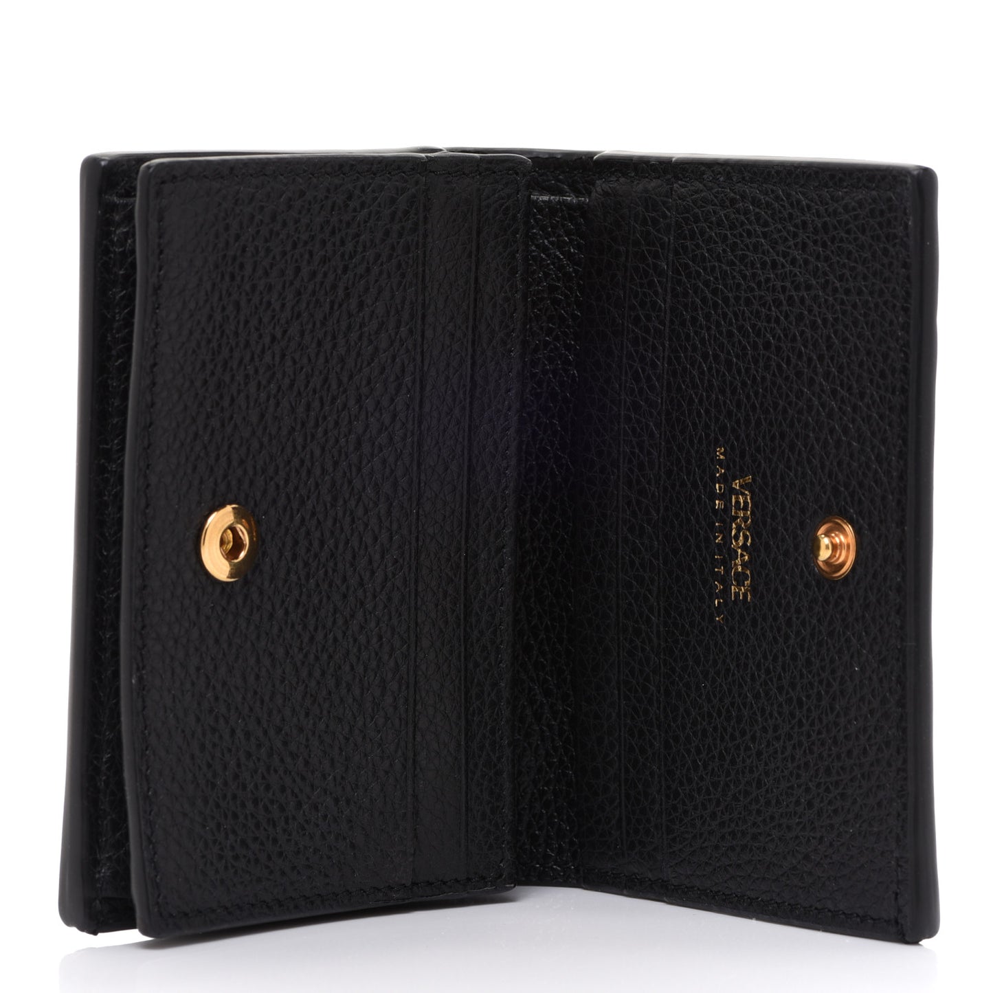 Grained Calfskin Virtus Bifold Wallet Black