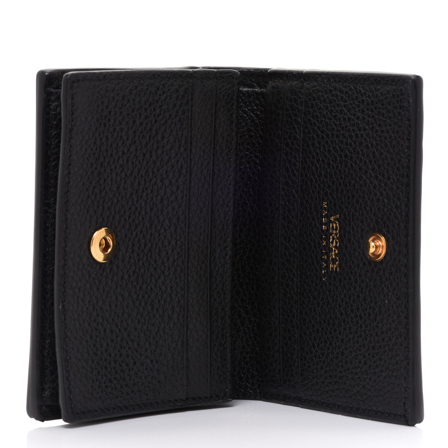 Versace Grained Calfskin Virtus Bifold Wallet Black 5 of 6