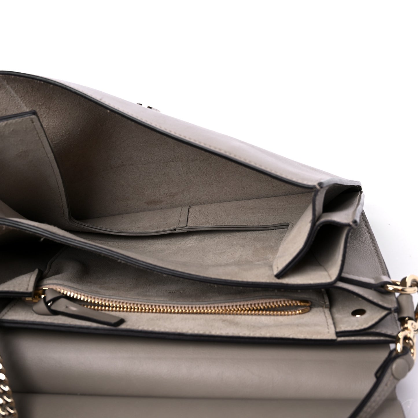 Calfskin Suede Medium Faye Shoulder Bag Motty Grey
