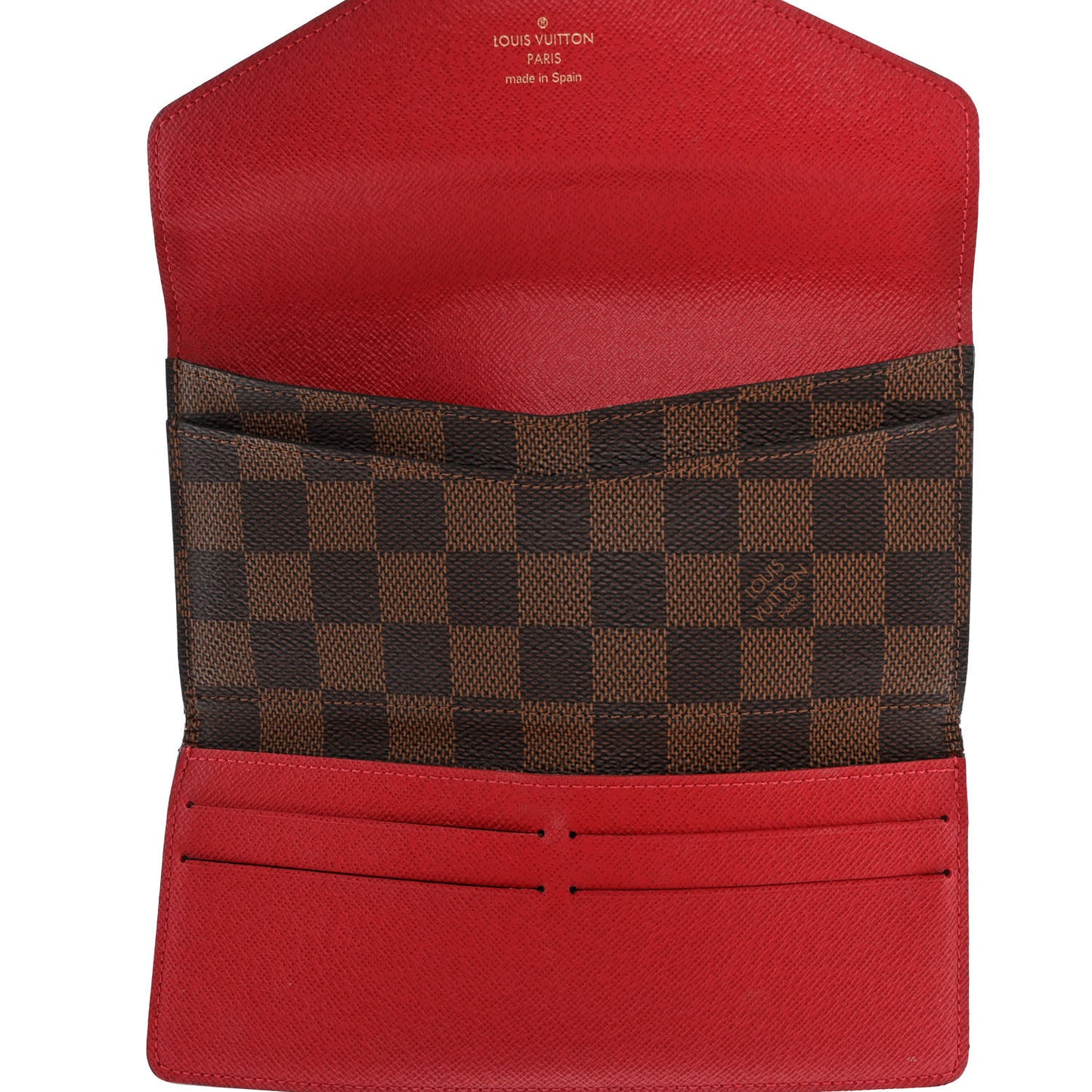 Damier Ebene Josephine Wallet Red