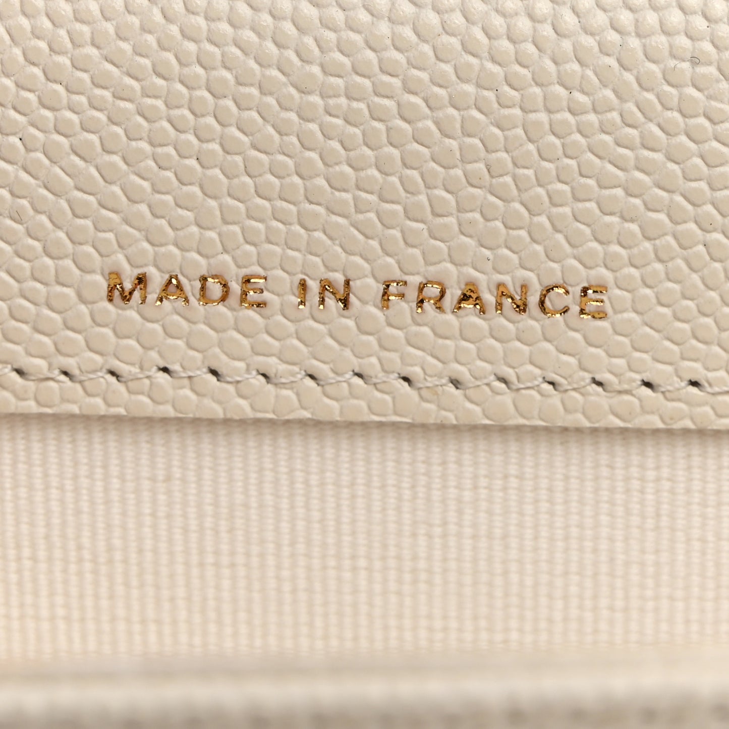 Caviar Quilted Flap Card Holder Wallet White