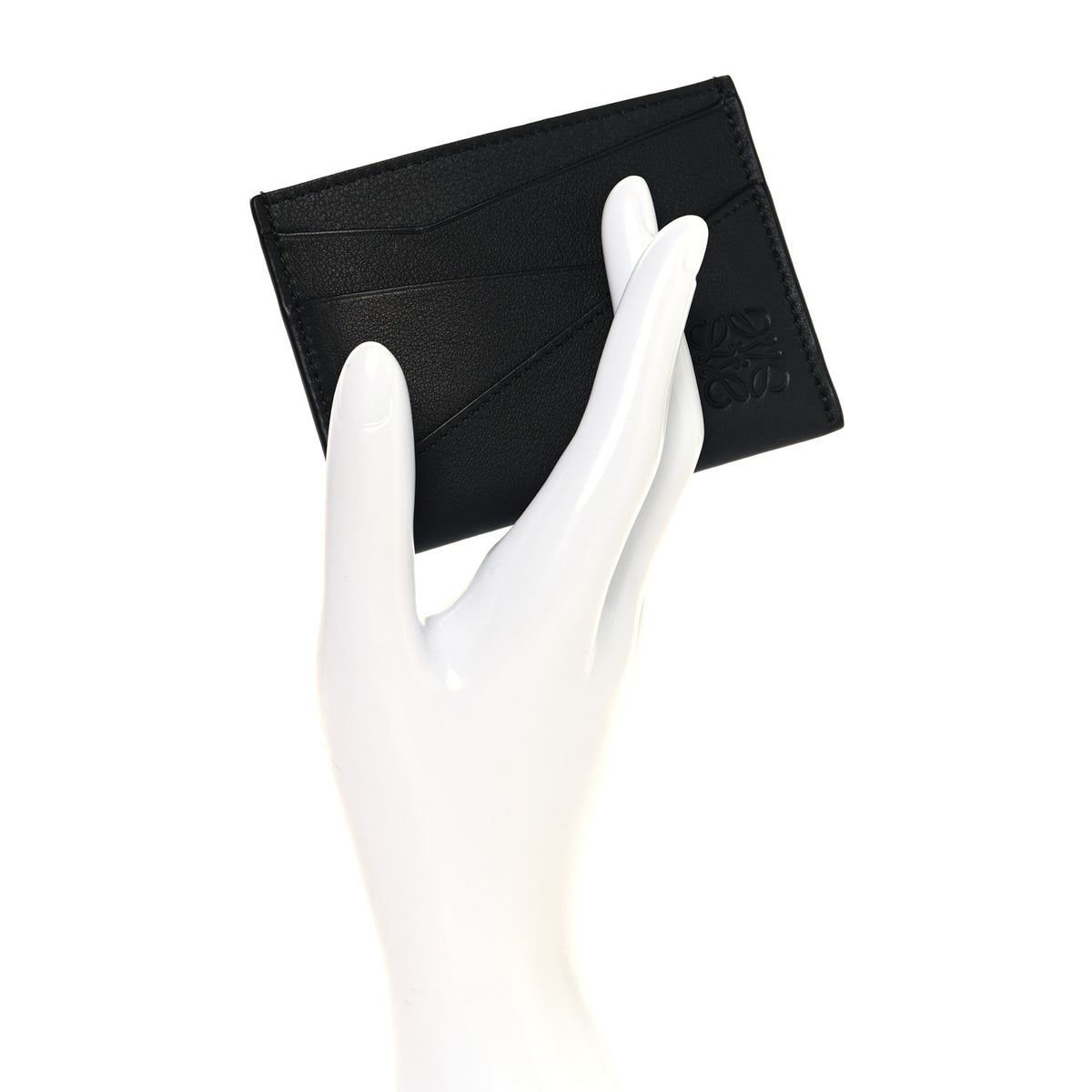 Calfskin Puzzle Card Holder Black