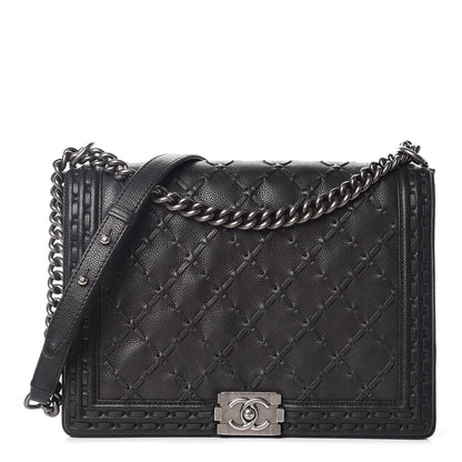 Chanel Caviar Stitched Large Boy Flap Black 1 of 14