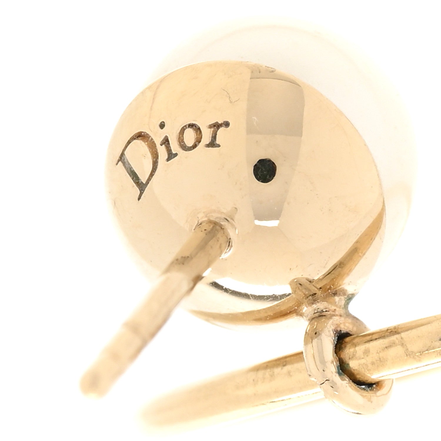Christian Dior Pearl Mise En Dior Tribal Hoop Earrings Gold 4 of 4