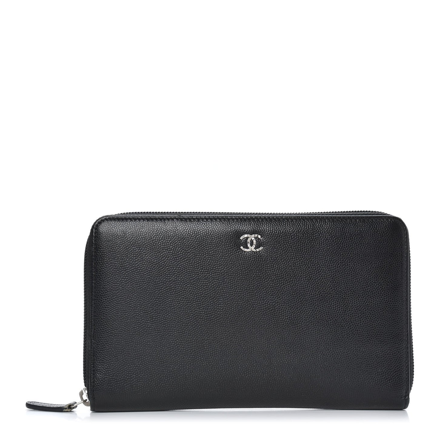 Caviar Large Sevruga Zip Around Organizer Wallet Black