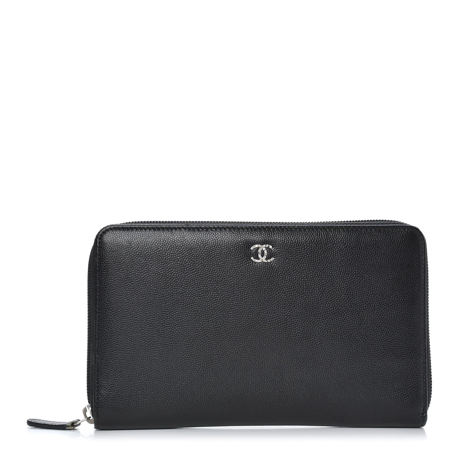 Chanel Caviar Large Sevruga Zip Around Organizer Wallet Black 1 of 8