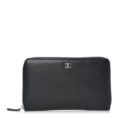 Chanel Caviar Large Sevruga Zip Around Organizer Wallet Black 1 of 8