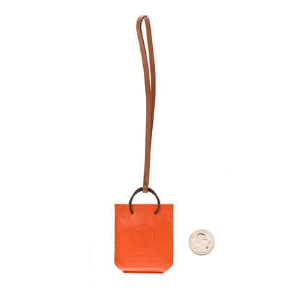 Hermes Milo Lambskin Swift Shopping Bag Charm Feu Gold 2 of 4
