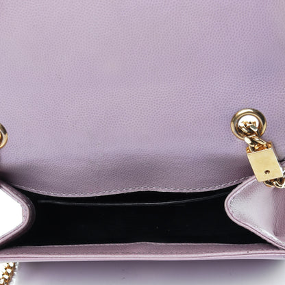 Saint Laurent Grain De Poudre Small Monogram Kate Satchel Purple 4 of 4