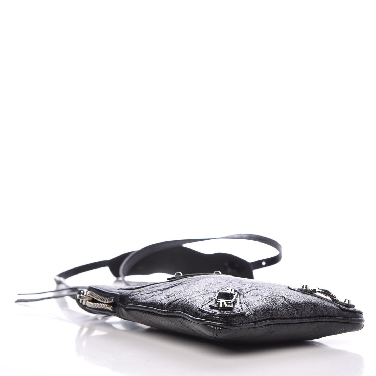 Agneau Classic Hardware Phone Holder Bag Black