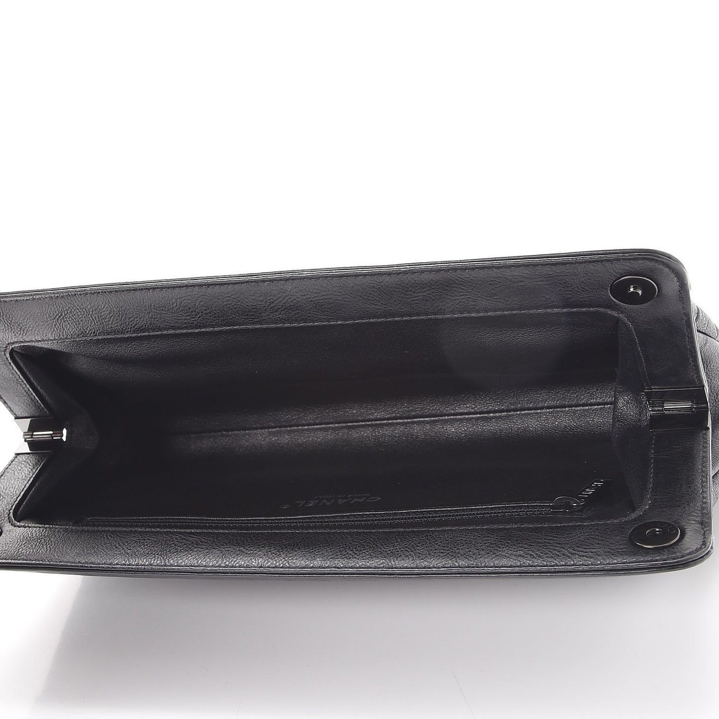 Crumpled Calfskin Quilted Clutch So Black