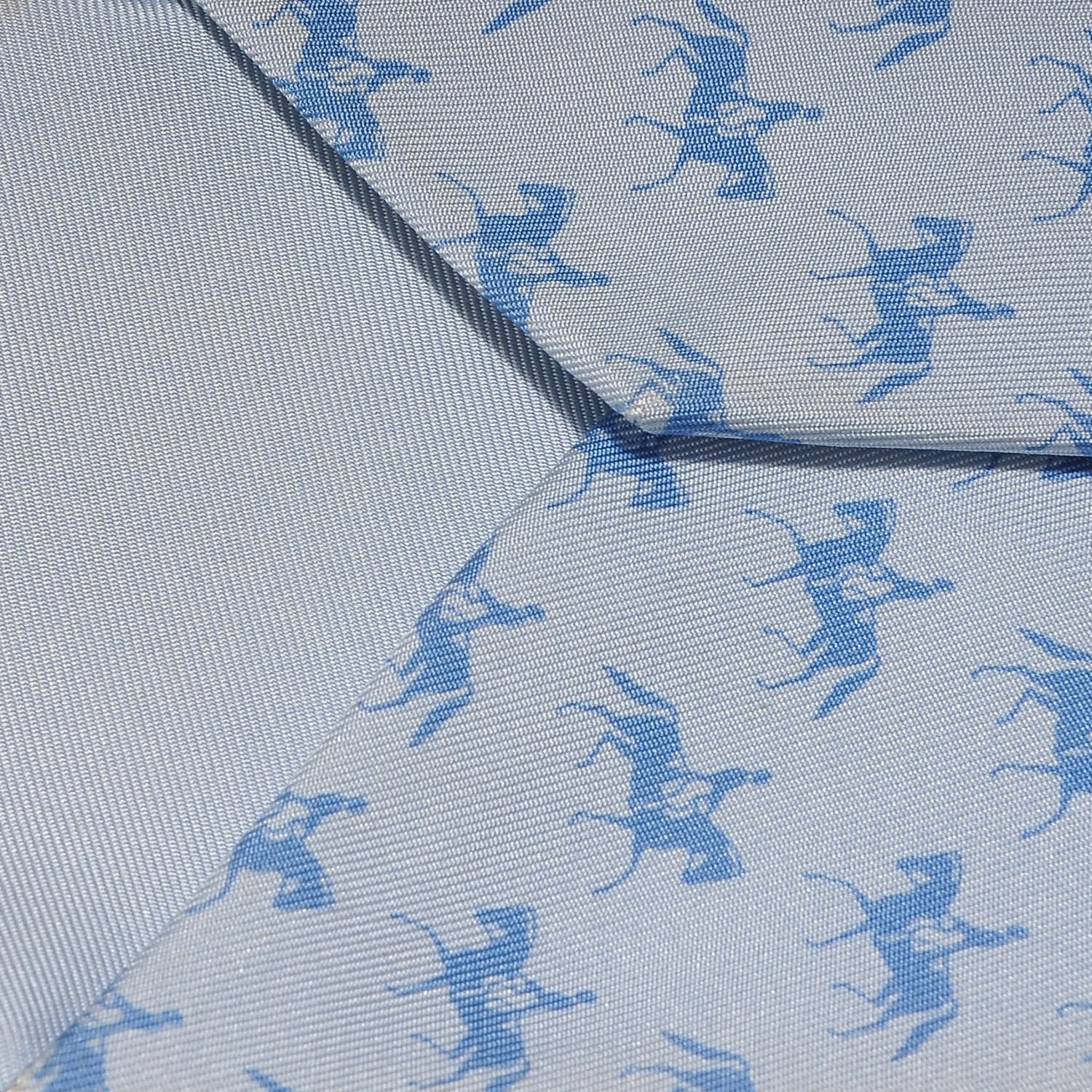 Hermes Silk Mens Neck Tie Bleu 6 of 7
