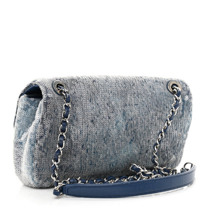 Chanel Sequin Mini Waterfall Flap Light Blue 3 of 15