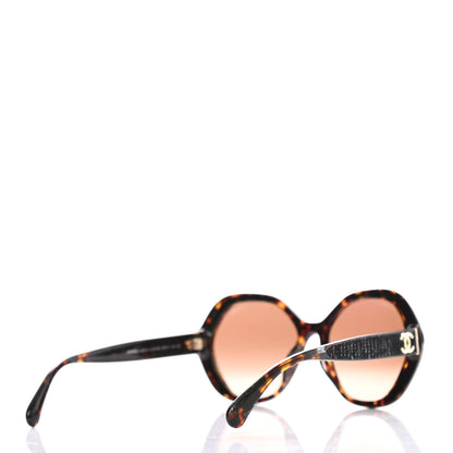 Chanel Acetate Sequin Round Sunglasses 5451-A Dark Tortoise 4 of 4
