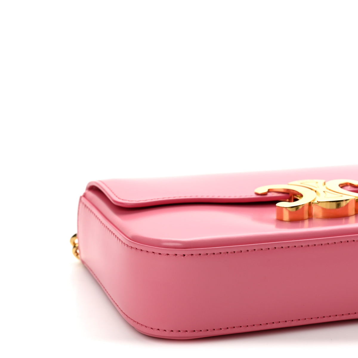 Celine Shiny Calfskin Claude Chain Shoulder Bag Rose 10 of 14