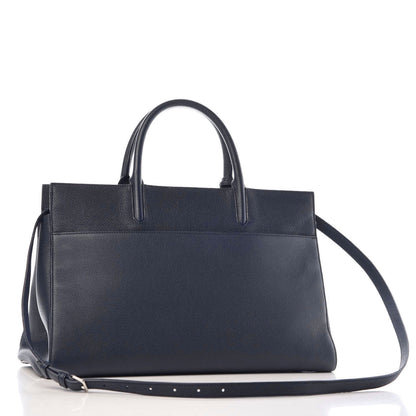 Saint Laurent Calfskin Medium Rive Gauche Cabas Navy Blue 3 of 12
