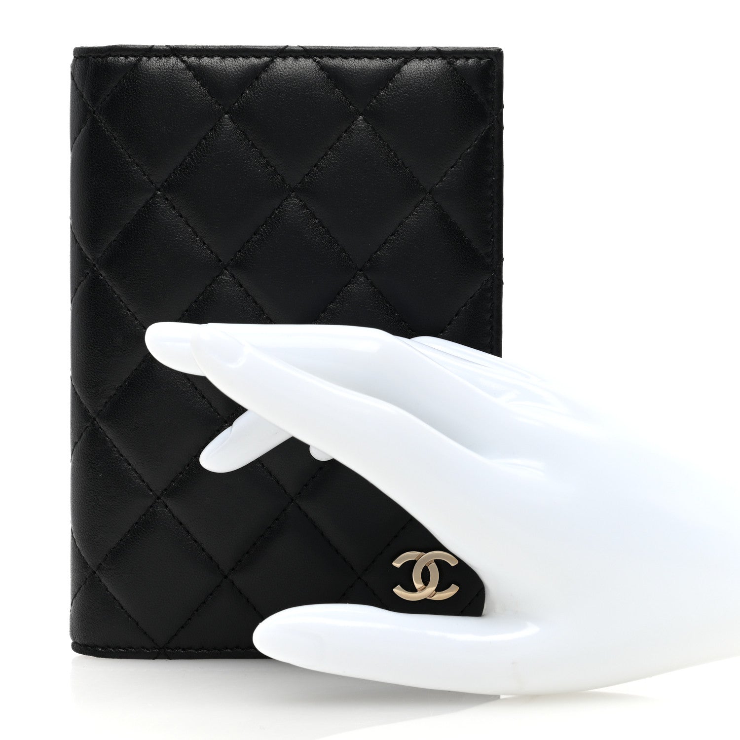 Chanel Lambskin Quilted Passport Holder Black 2 of 7