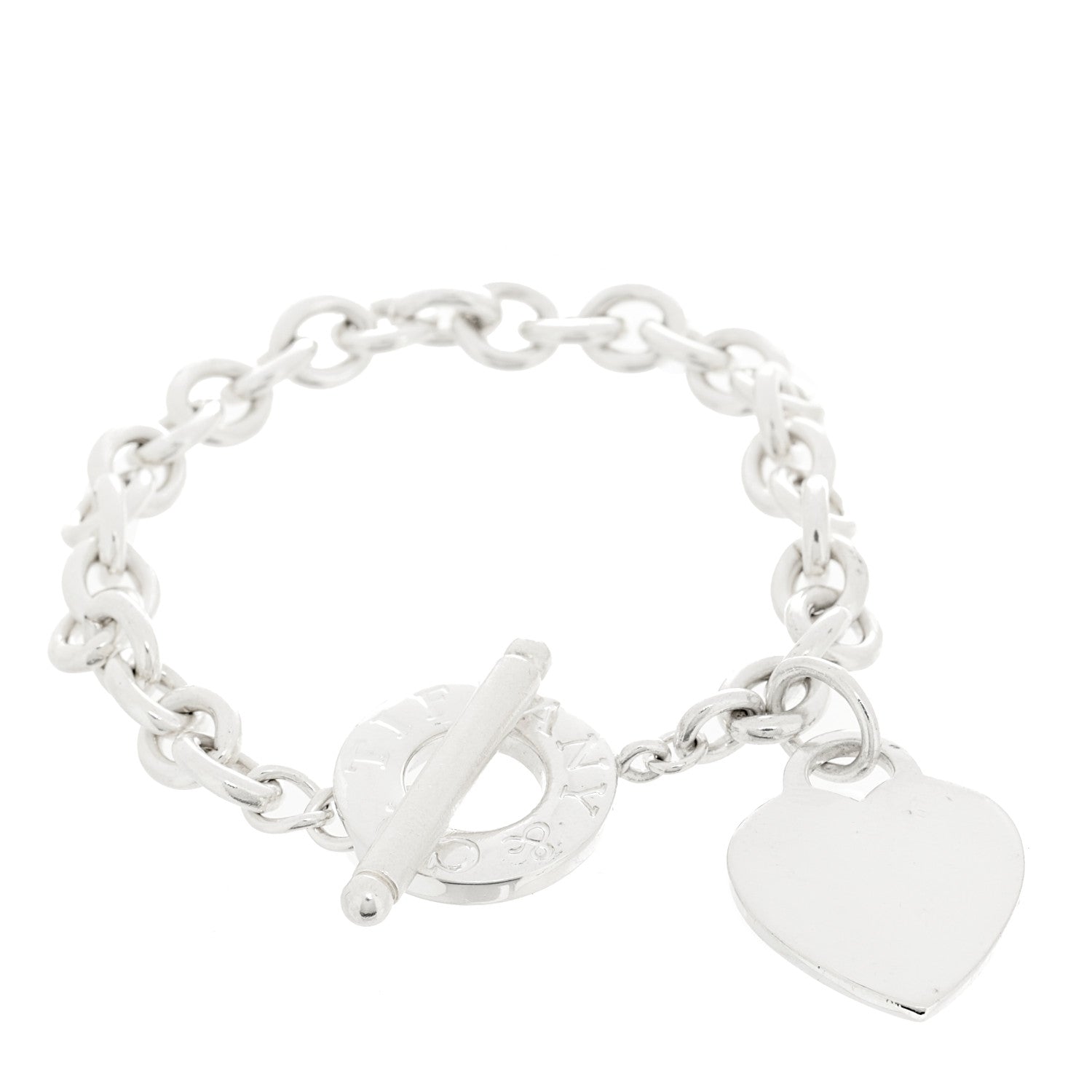 Tiffany Sterling Silver Heart Tag Toggle Bracelet 1 of 3