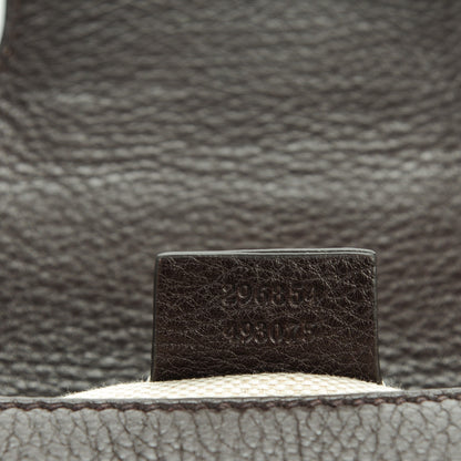 Gucci Pebbled Calfskin Web Small Dressage Shoulder Bag Dark Brown 7 of 7