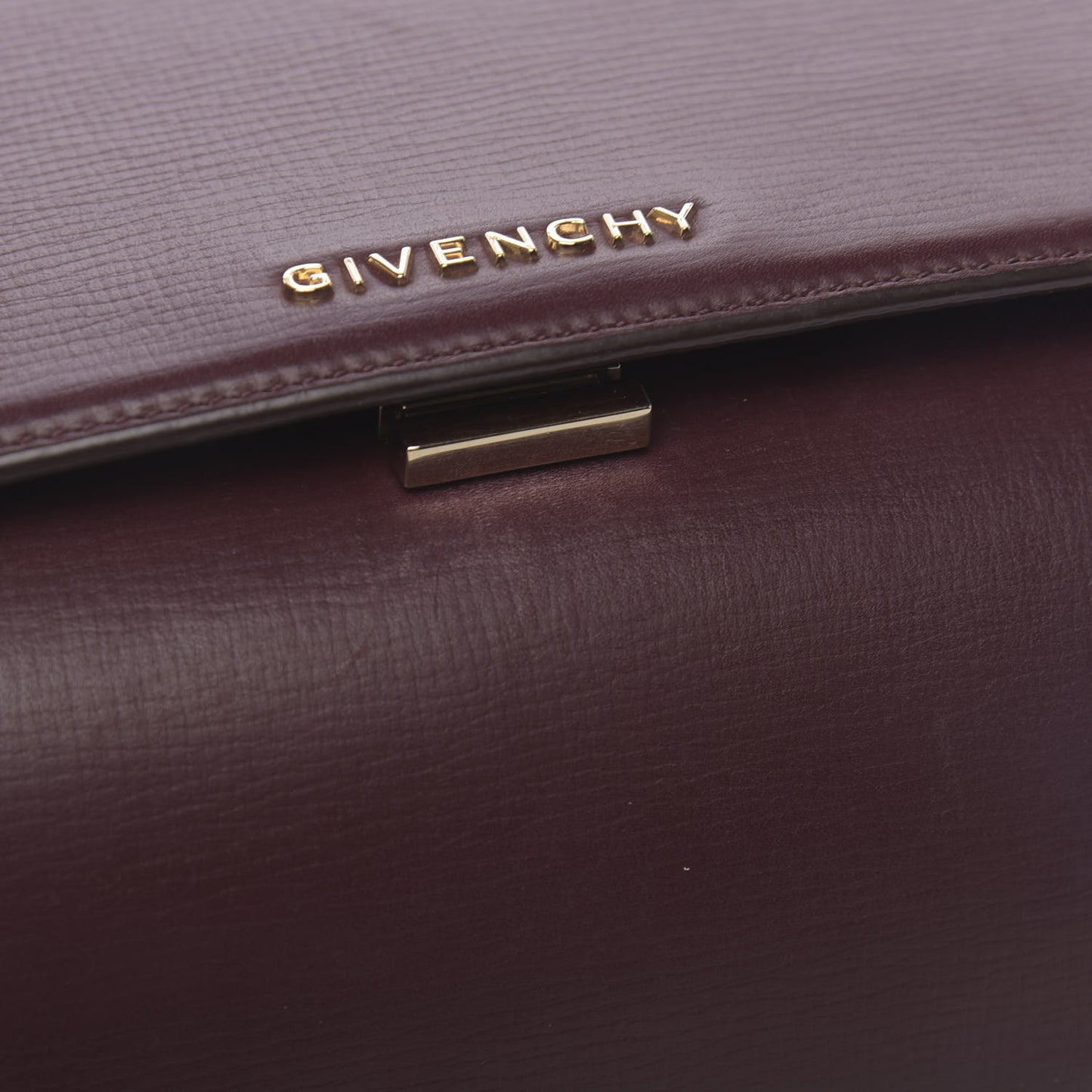 Textured Calfskin Mini Pandora Box Chain Crossbody Bag Oxblood