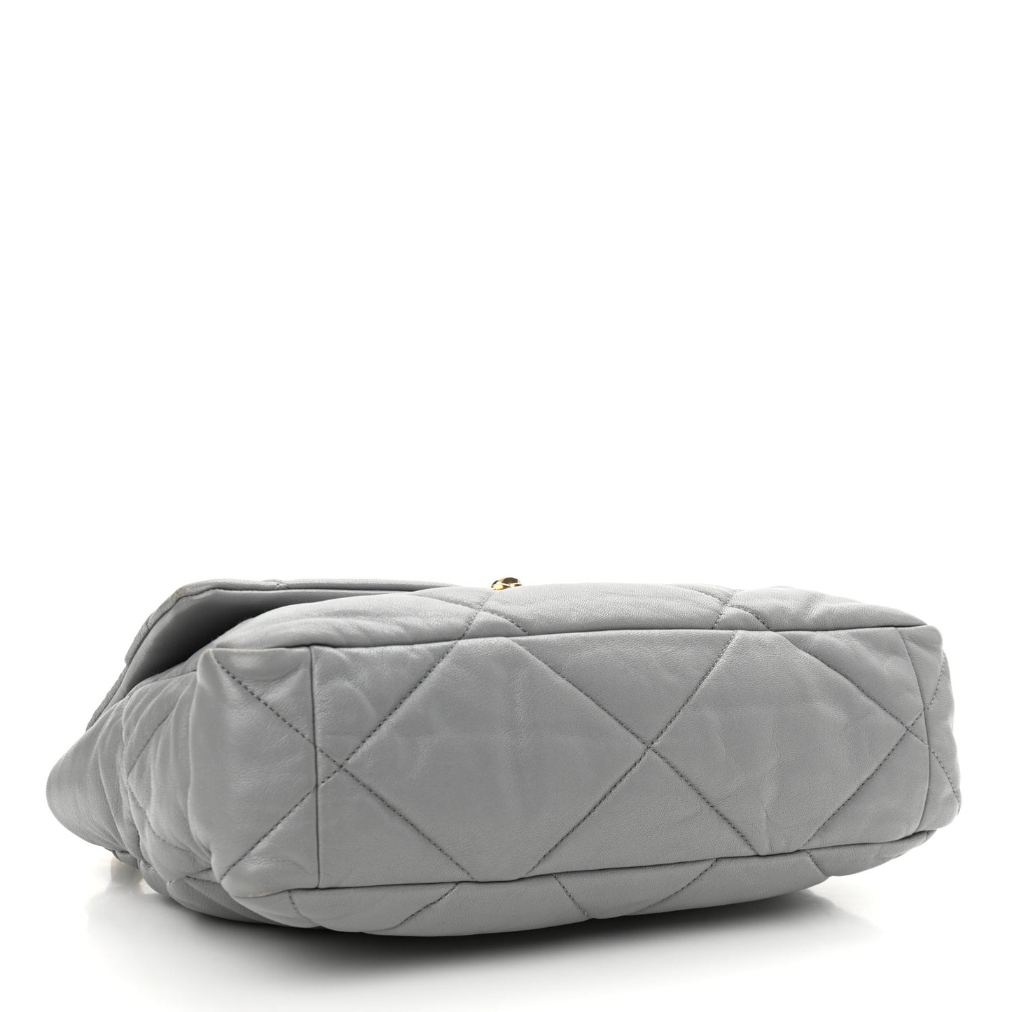 Lambskin Quilted Large Chanel 19 Flap Grey