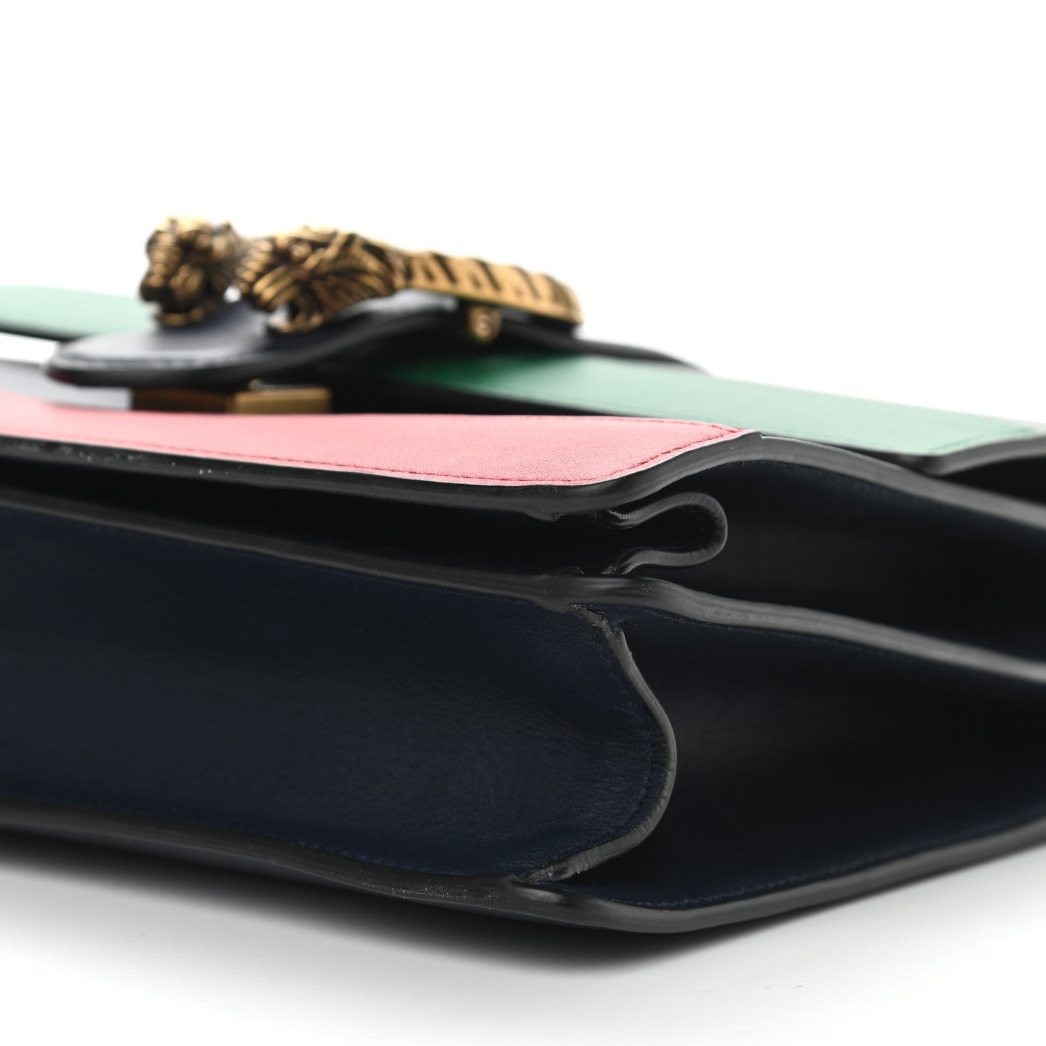 Gucci Moon Calfskin Bamboo Web Medium Dionysus Top Handle Bag Blue Emerald Hibiscus Red 11 of 12