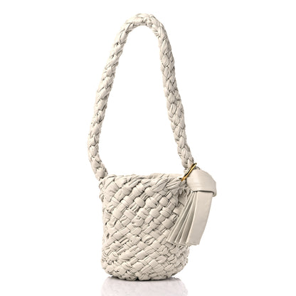 Bottega Veneta Calfskin Intrecciato Small Foulard Kalimero Bucket Bag Bone 3 of 9