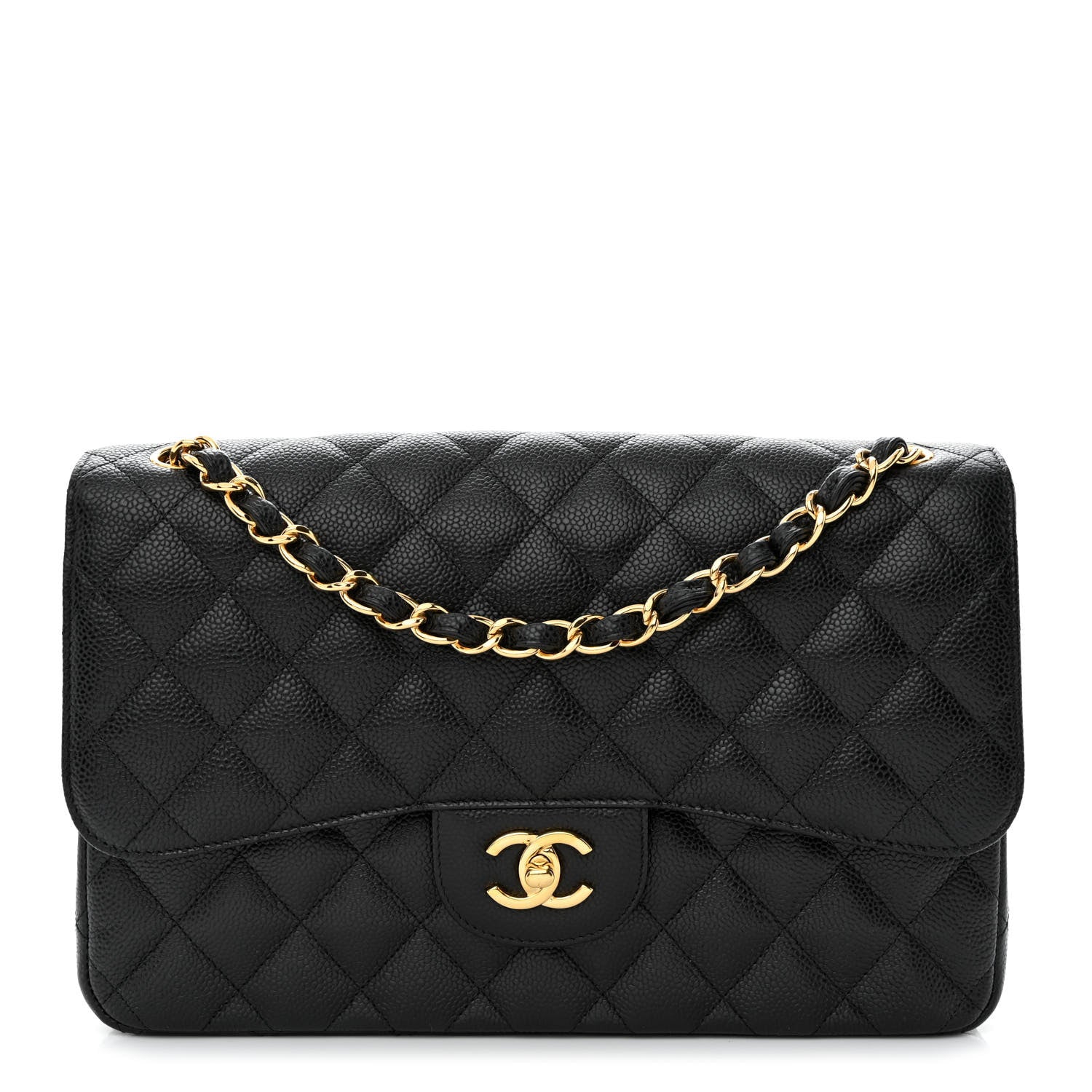 Chanel Caviar Quilted Jumbo Double Flap Black 1 of 10