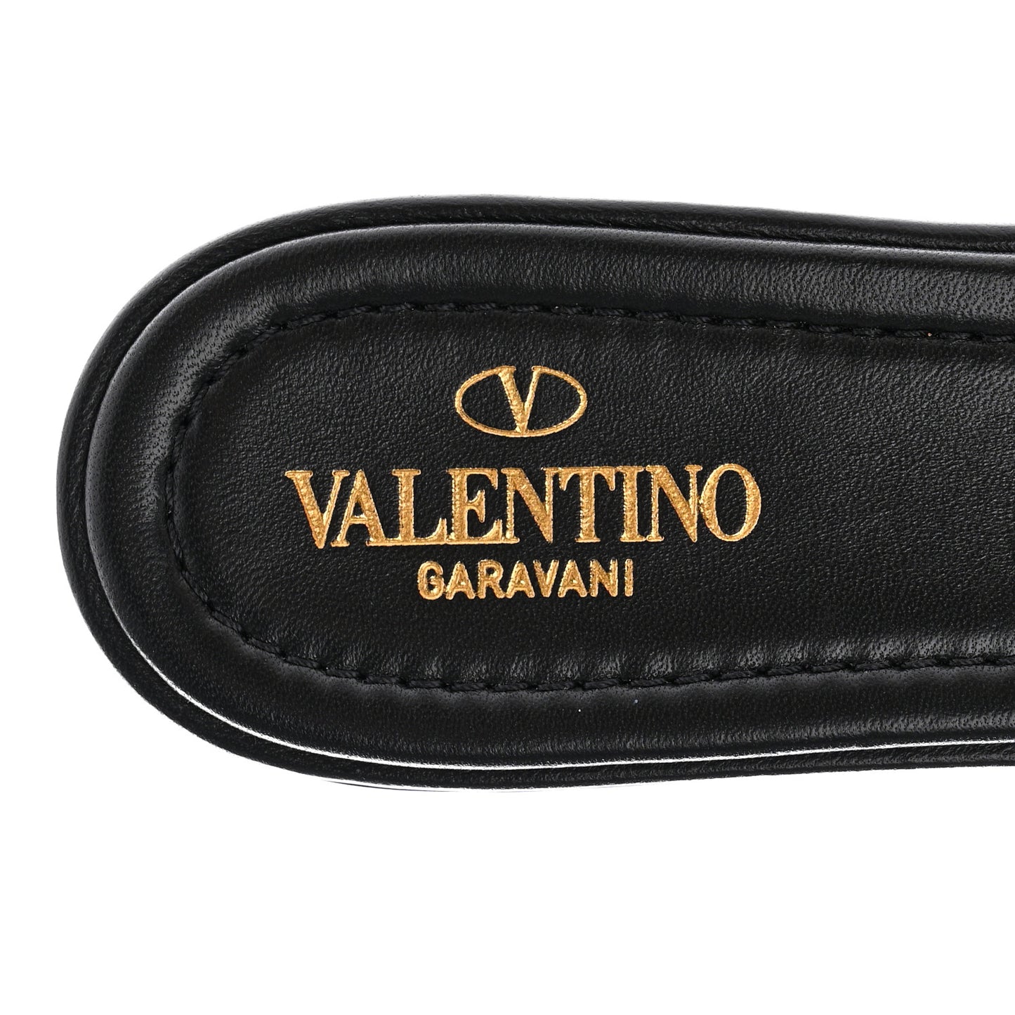 Nappa Roman Stud Flat Slide Sandals 39.5 Black