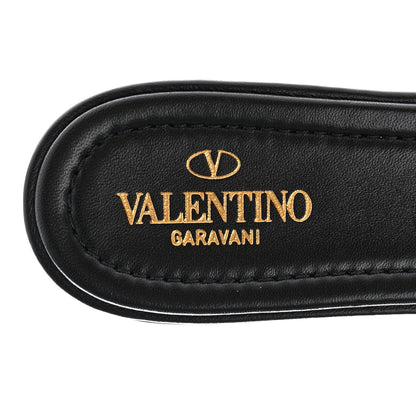 Valentino Garavani Nappa Roman Stud Flat Slide Sandals 39.5 Black 7 of 8