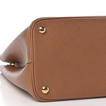 Prada Saffiano Cuir Medium Double Bag Cannella Turchese 8 of 9