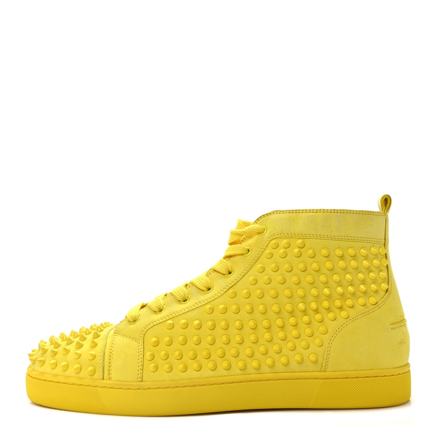 Veau Velours Mens Louis Spikes Flat Sneakers 46 Yellow
