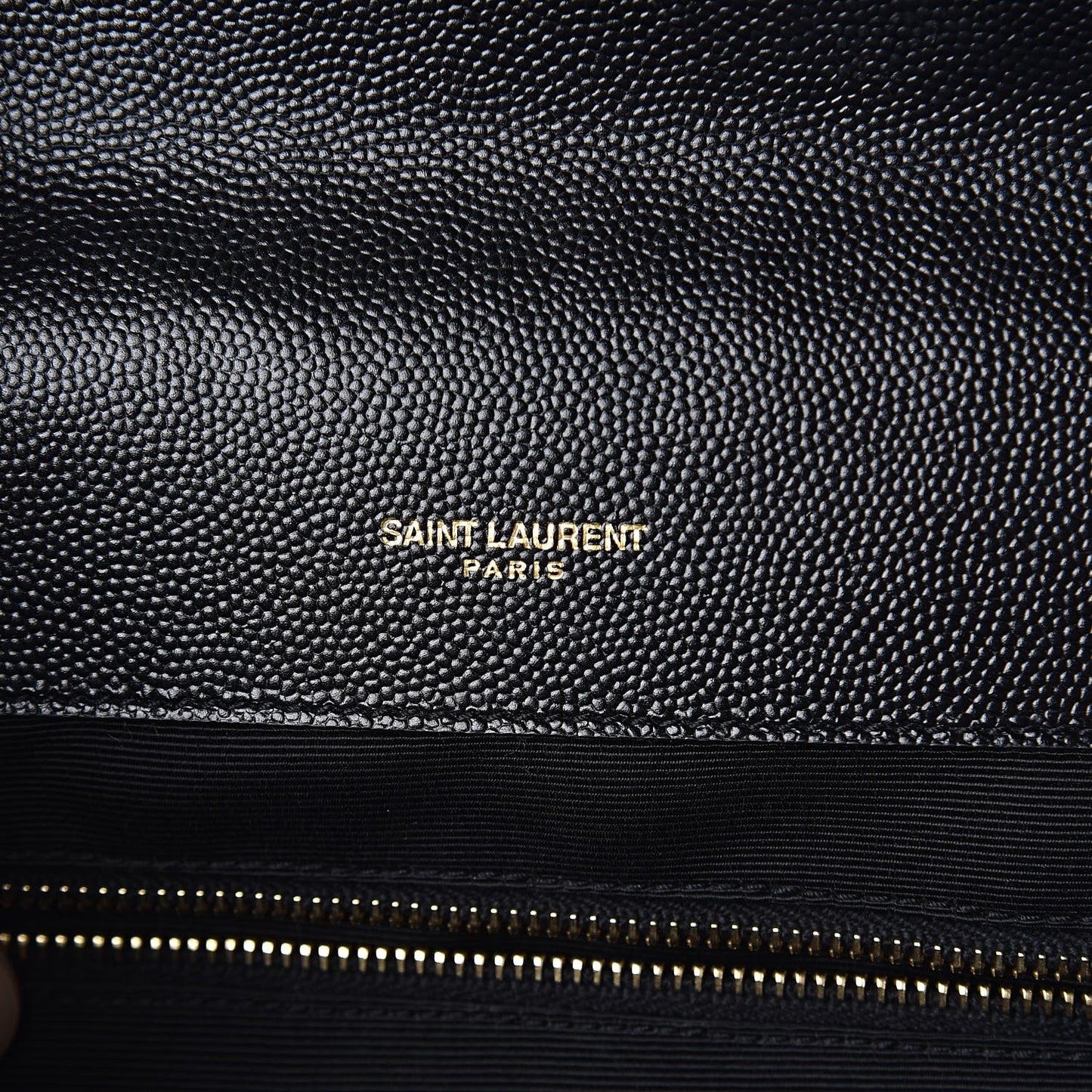 Grain De Poudre Textured Mixed Matelasse Large Triquilt Monogram Satchel Black