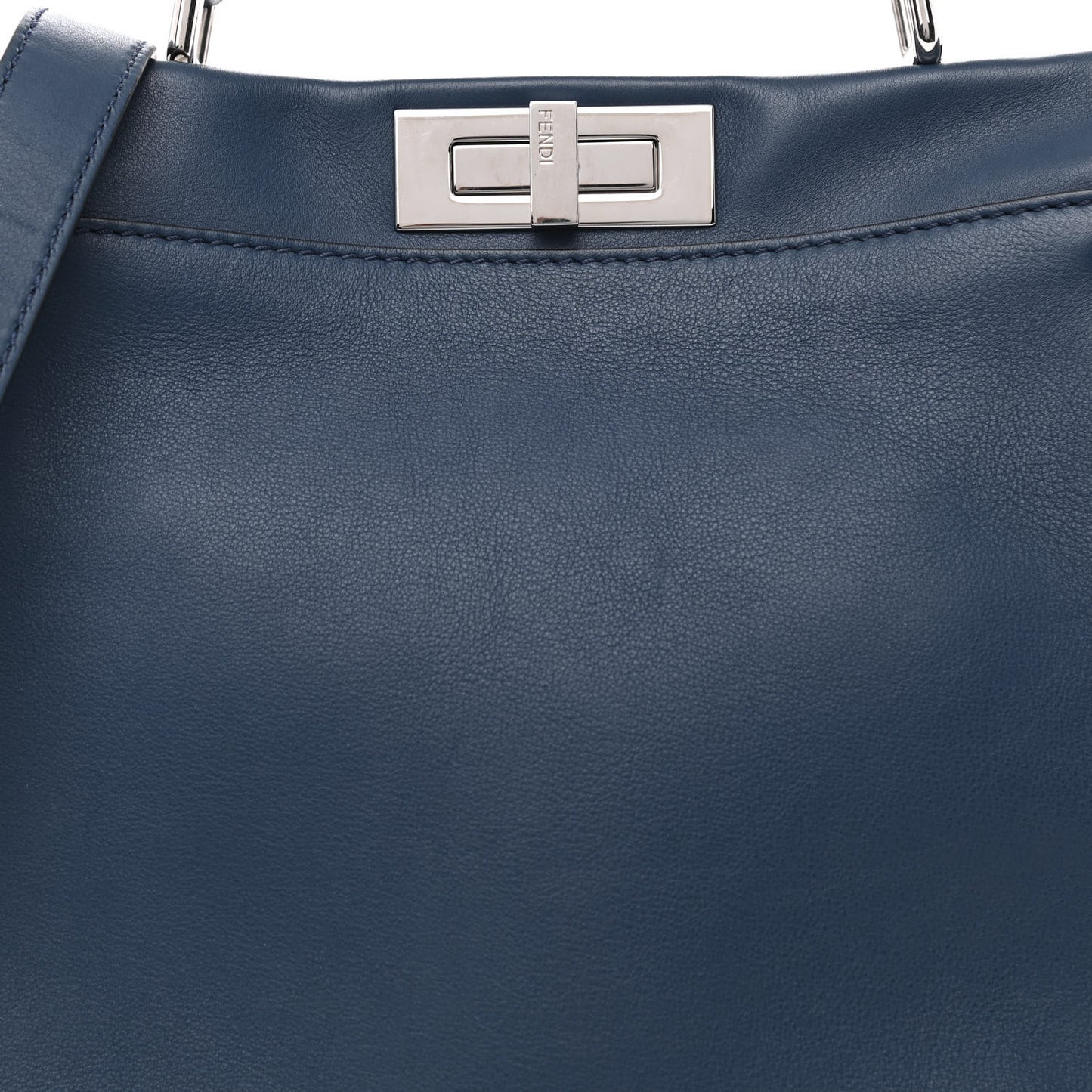 Calfskin Lace Up Medium Peekaboo Iconic Satchel Blue
