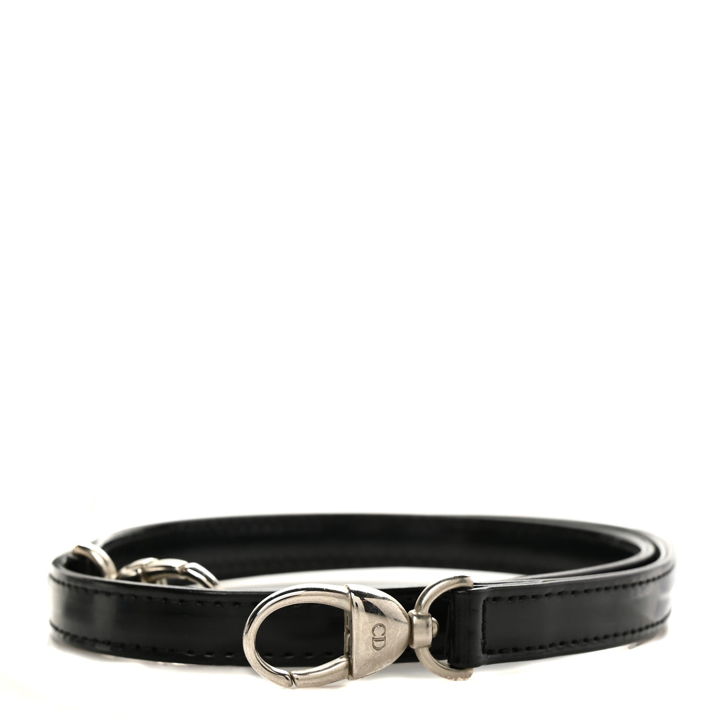 Patent Calfskin Lady Dior Shoulder Strap Black