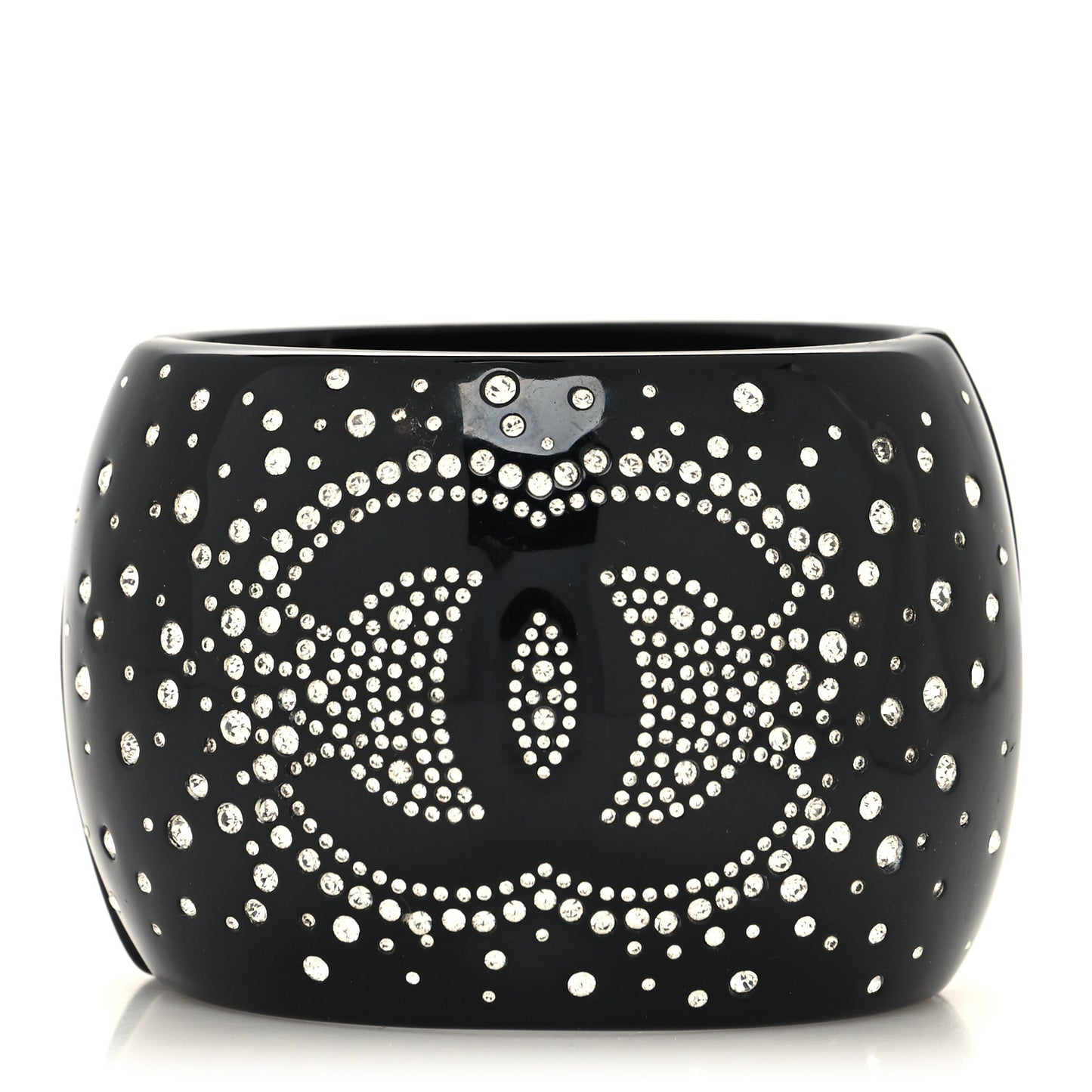 Resin Strass CC Cuff Bracelet Black