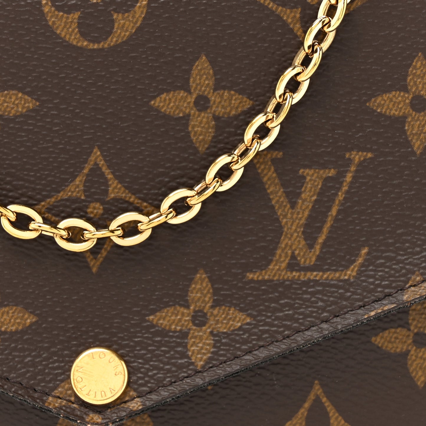 Monogram Pochette Felicie Chain Wallet Fuchsia