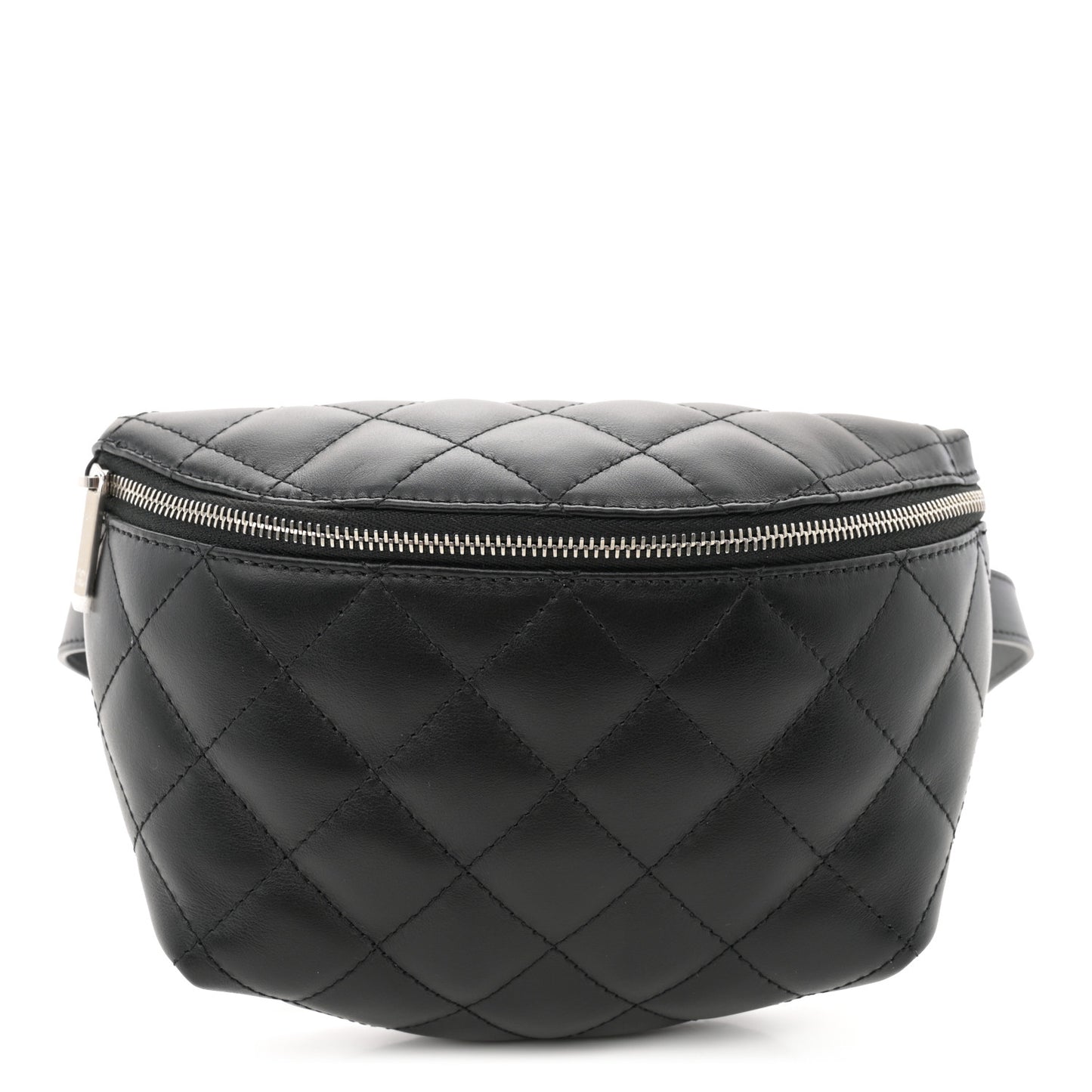 Calfskin Quilted Waist Belt Bag Black