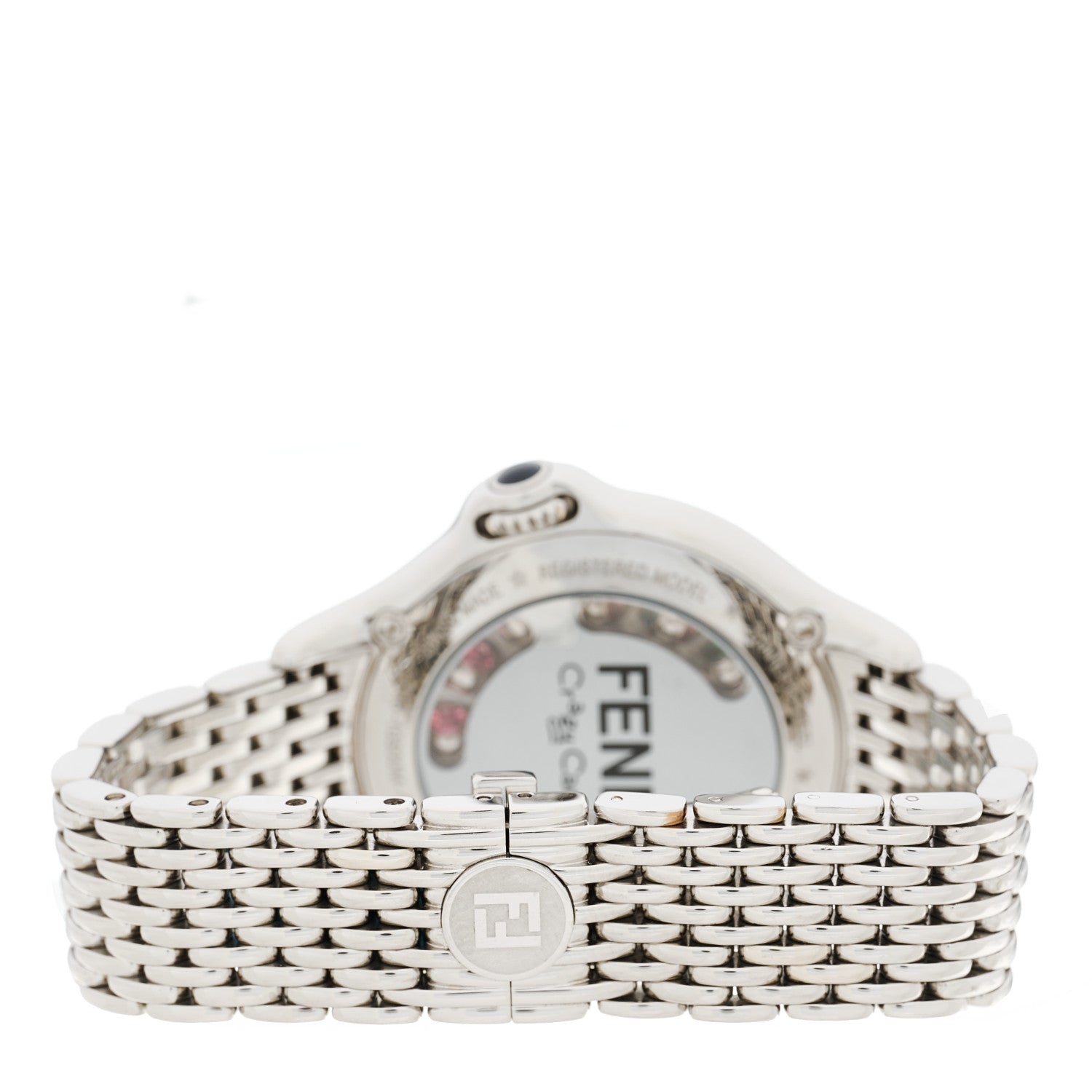 Fendi Stainless Steel Diamond Topaz 38mm Crazy Carats Rotating Gem Quartz Watch 5 of 7