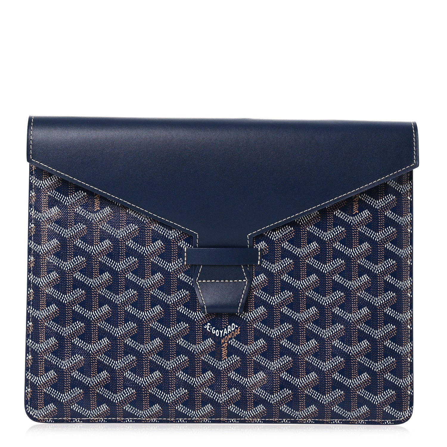 Goyard Goyardine Commando Envelope 2 Flat Large Pouch Blue 1 of 8