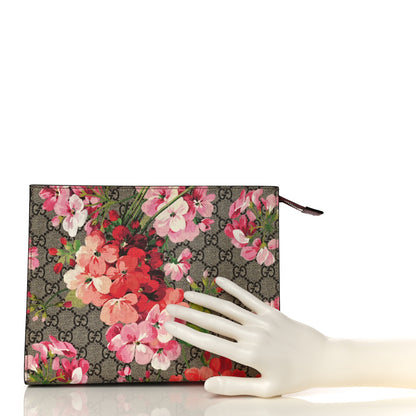 Gucci GG Supreme Monogram Blooms Large Cosmetic Case Beige Multicolor Dry Rose 2 of 11