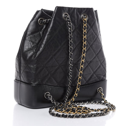 Chanel Aged Calfskin Quilted Small Gabrielle Backpack Black 3 of 11