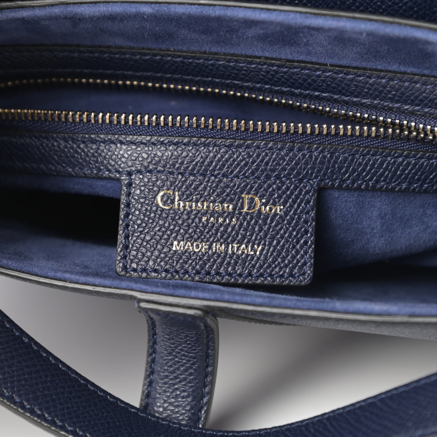 Christian Dior Grained Calfskin Saddle Bag Navy 6 of 13