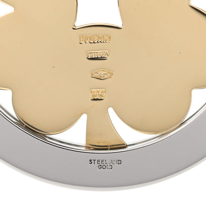 Bulgari 18K Yellow Gold Stainless Steel Tondo Clover Pendant 4 of 5