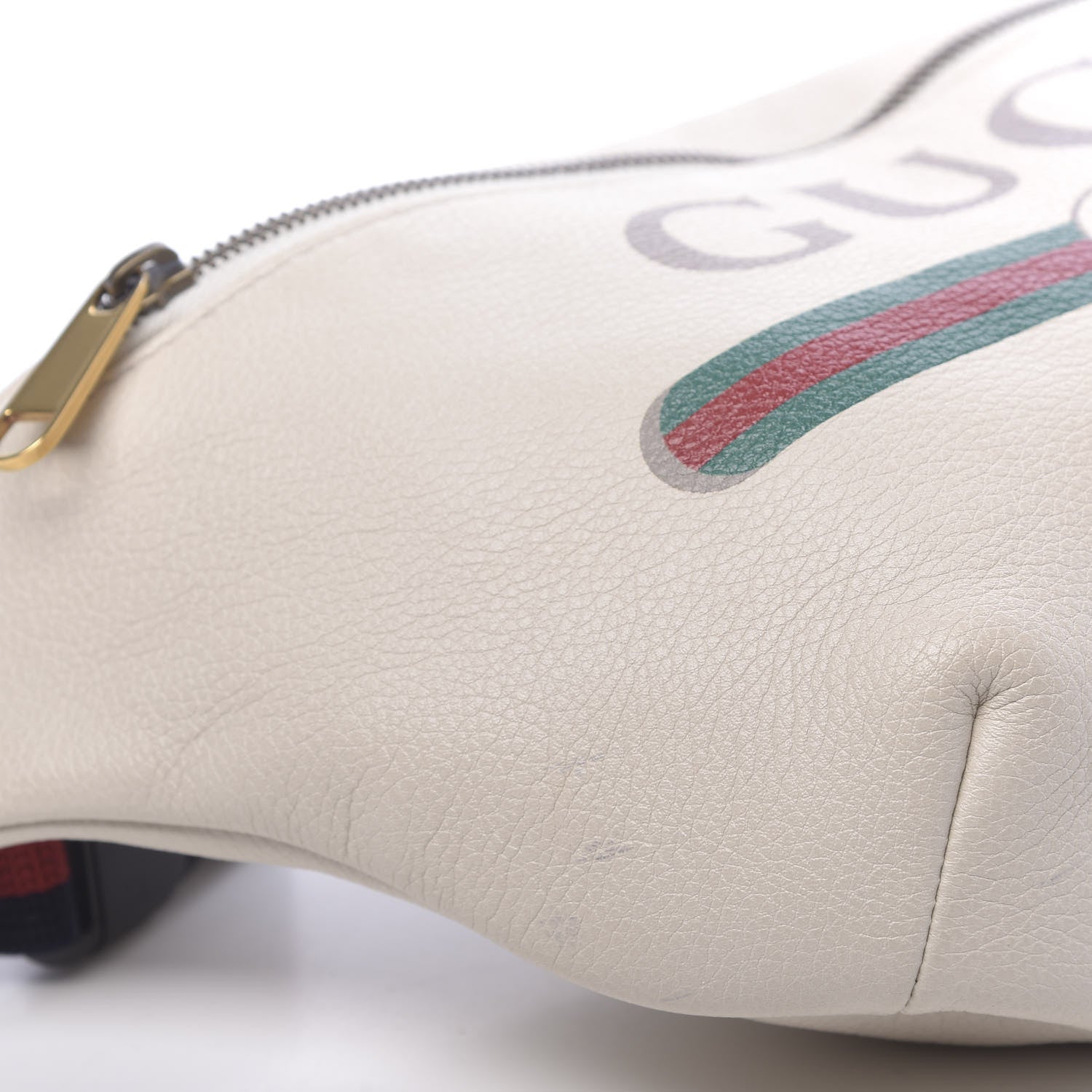 Gucci Grained Calfskin Logo Belt Bag White 10 of 12