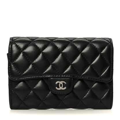 Chanel Lambskin Quilted Large Flap Wallet Black 9 of 10