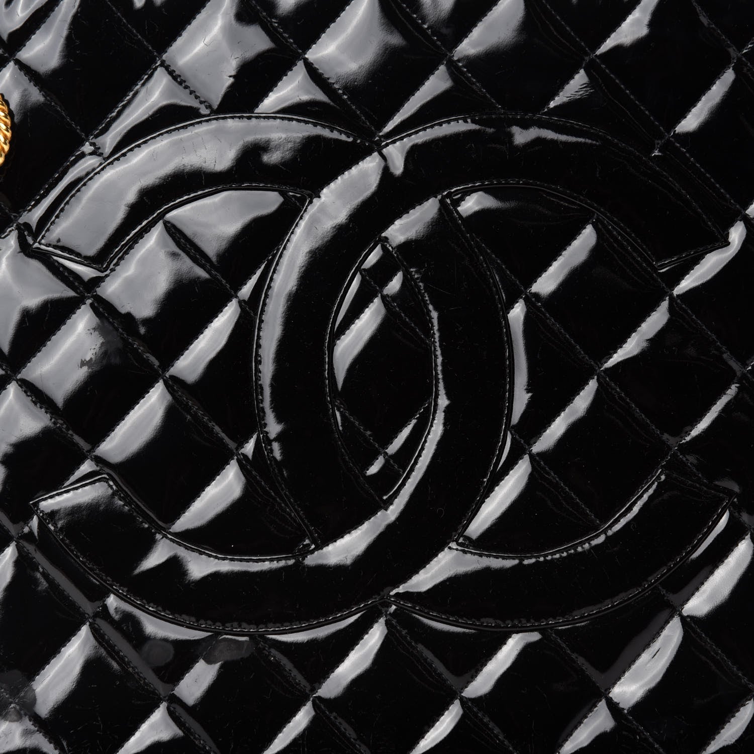 Chanel Patent Quilted Medallion Tote Black 12 of 12