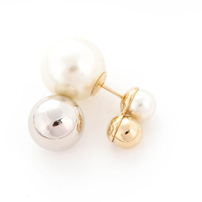 Christian Dior Pearl Mise En Dior Tri Double Tribal Earrings 4 of 6