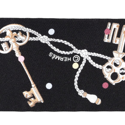Hermes Silk Les Cles A Pois Twilly Black Beige Rose Multicolor 3 of 4