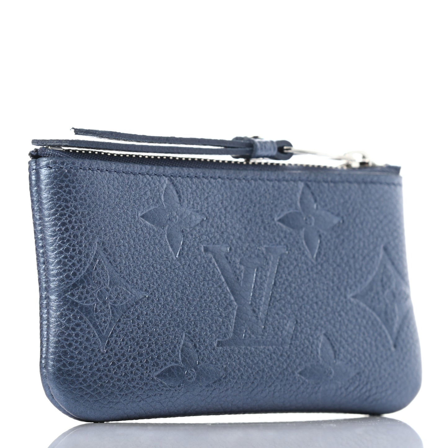 Metallic Empreinte Monogram Giant Key Pouch Navy Nacre